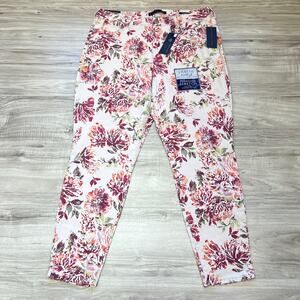 Bandolino Lisbeth Multicolor Floral Curvy Skinny Ankle Jeans Size 14